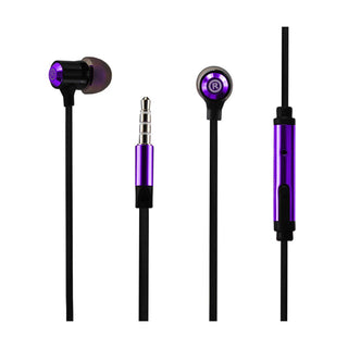 Bass In Ear Headphones With Mic In Purple