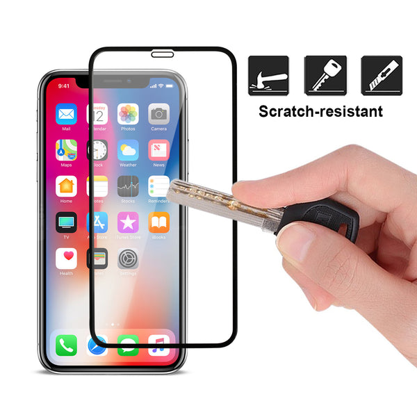 Screen Protector Designed For Apple iPhone X / XS 3D Curved Tempered Glass In Black