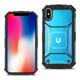 Case Designed For iPhone X / iPhone XS Metallic Front Cover In Blue