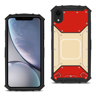 Case Designed For Apple iPhone XR Metallic Front Cover In Red And Gold