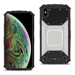 Case Designed For Apple iPhone XS Max Metallic Front Cover In Silver And Black