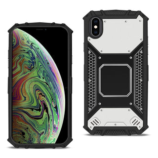 Case Designed For Apple iPhone XS Max Metallic Front Cover In Silver And Black