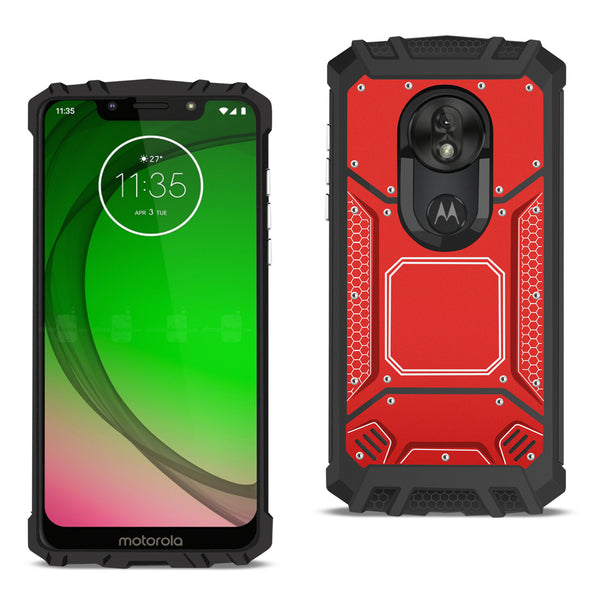 Case Designed For Motorola Moto G7 Play Metallic Front Cover In Red