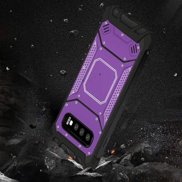 Case Designed For Samsung S10 Plus Metallic Front Cover In Purple