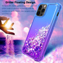 Case Designed For Shiny Flowing Glitter Liquid Bumper For Apple iPhone 12 Pro Max In Blue