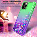Case Designed For Shiny Flowing Glitter Liquid Bumper For Apple iPhone 12 Pro Max In Green