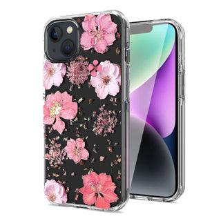 Case Designed For Pressed Dried Flower Design Phone For iPhone 14 Plus In Pink