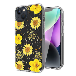 Case Designed For Pressed Dried Flower Design Phone For iPhone 14 Plus In Yellow