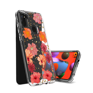 Case Designed For Pressed Dried Flower Design Phone For Samsung Galaxy A11 In Red