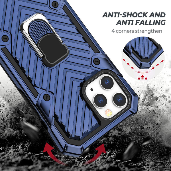 Case Designed For iPhone 12 Pro Max Kickstand Anti-Shock And Anti Falling In Blue