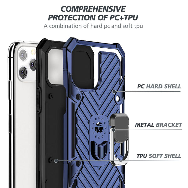 Case Designed For iPhone 12 Pro Max Kickstand Anti-Shock And Anti Falling In Blue