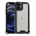 Case Designed For Shockproof PC Bumper With Carbon Fiber Pattern In Black For iPhone 12 Mini
