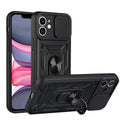 Case Designed For Kickstand Ring Holder With Slide Camera Cover TPU Shockproof And Magnetic Car Mount For Apple iPhone 11 In Black