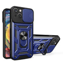 Case Designed For Kickstand Ring Holder With Slide Camera Cover TPU Magnetic Car Mount For Apple iPhone 14 In Blue