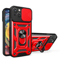Case Designed For Kickstand Ring Holder With Slide Camera Cover TPU Magnetic Car Mount For Apple iPhone 14 In Red