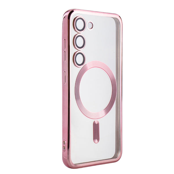Case Designed For Magnetic Wireless Charging TPU Bumper For Galaxy S23 In Pink