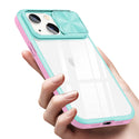 Case Designed For Full Protection With Mobile Phone Protective Film Slide Camera Lens Phone For iPhone 14 In Blue