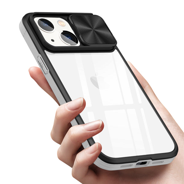 Case Designed For Full Protection With Mobile Phone Protective Film Slide Camera Lens Phone For iPhone 14 In Gray