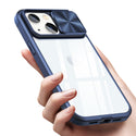 Case Designed For Full Protection With Mobile Phone Protective Film Slide Camera Lens Phone For iPhone 14 In Navy