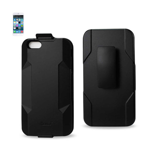 Case Designed For iPhone 6 Plus 3-In-1 Hybrid Heavy Duty Holster Combo In Black