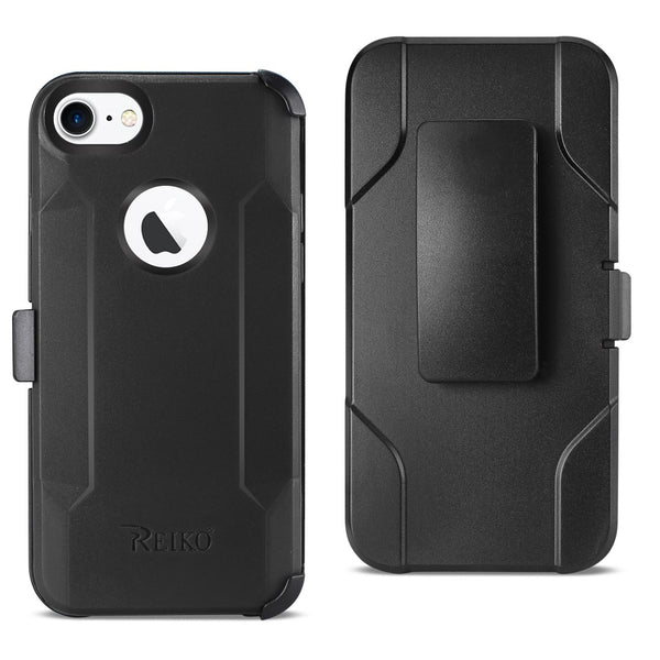 Case Designed For iPhone 7 / 8 / SE2 3-In-1 Hybrid Heavy Duty Holster Combo In Black