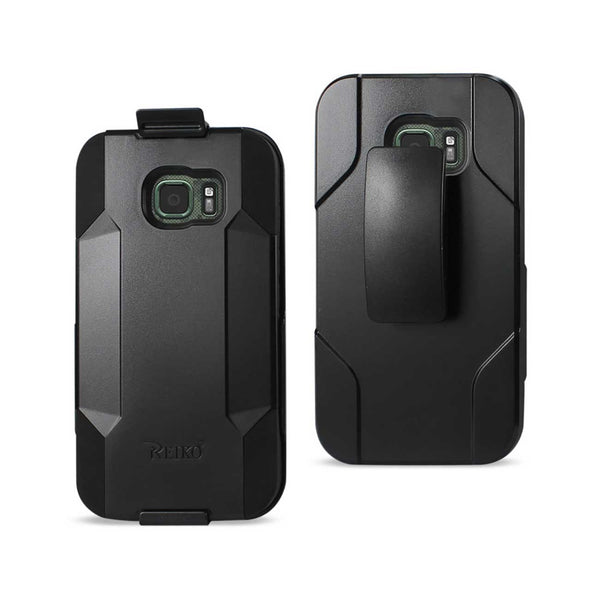 Case Designed For Samsung Galaxy S7 Active 3-In-1 Hybrid Heavy Duty Holster Combo In Black