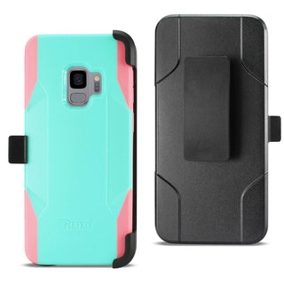 Case Designed For Samsung Galaxy S9 3-In-1 Hybrid Heavy Duty Holster Combo In Mint Green