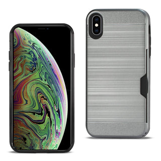 Case Designed For iPhone XS Max Slim Armor Hybrid With Card Holder In Gray