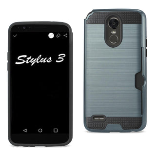 Case Designed For LG Stylo 3 / Stylus 3 Slim Armor Hybrid With Card Holder In Navy