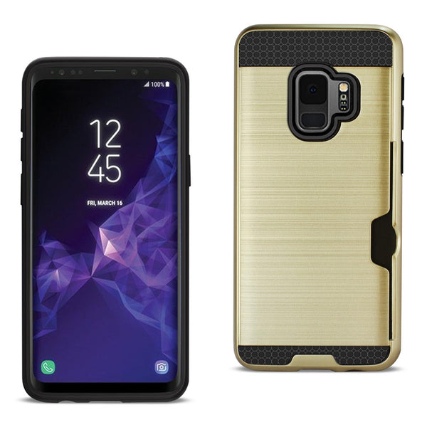Case Designed For Samsung Galaxy S9 Slim Armor Hybrid With Card Holder In Gold