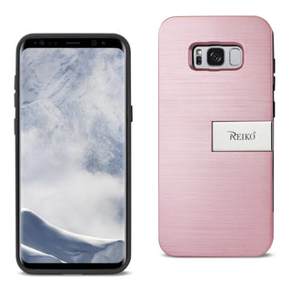 Case Designed For Samsung Galaxy S8 / Sm Slim Armor Hybrid With Card Holder And Kickstand In Rose Gold