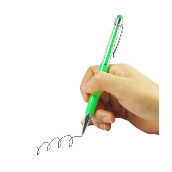Crystal Stylus Touch Screen With Ink Pen In Green