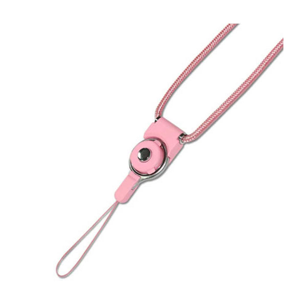 Long Lanyard Strap With Clip In Pink