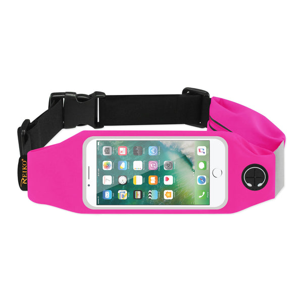 Case Designed For Running Sport Belt For iPhone 7 / 6 / 6S Or 5 Inches Device With Two Pockets In Pink (5X5 Inches)