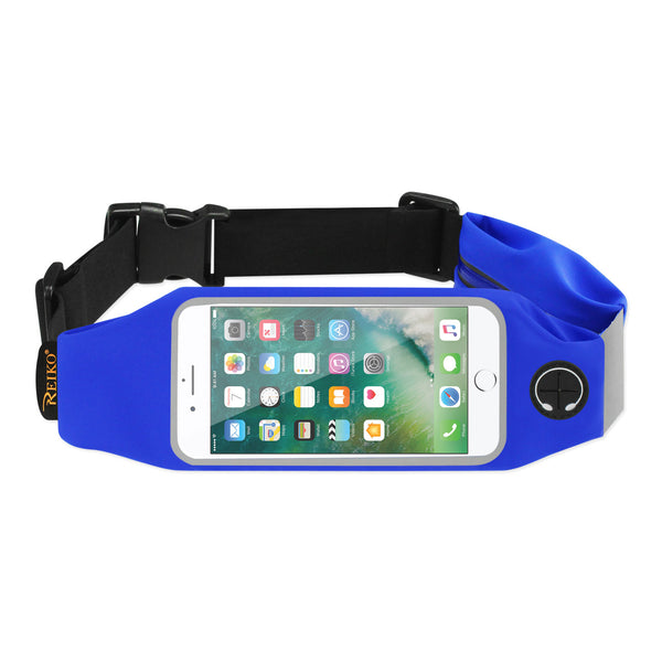 Case Designed For Running Sport Belt For iPhone 7 Plus / 6S Plus Or 5.5 Inches Device With Two Pockets In Blue (5.5X5.5 Inches)
