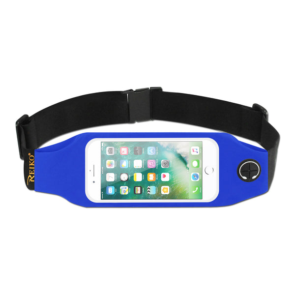 Case Designed For Running Sport Belt For iPhone 7 / 6 / 6S Or 5 Inches Device With Two Pockets And Led In Blue (5X5 Inches)