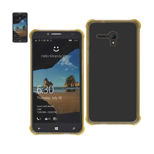 Case Designed For Alcatel One Touch Fierce Xl Clear Bumper With Air Cushion Protection In Clear Gold