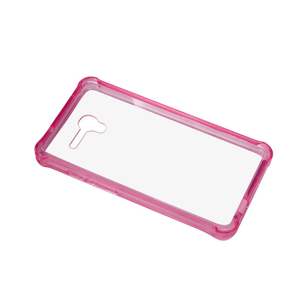 Case Designed For Alcatel One Touch Fierce Xl Clear Bumper With Air Cushion Protection In Clear Hot Pink