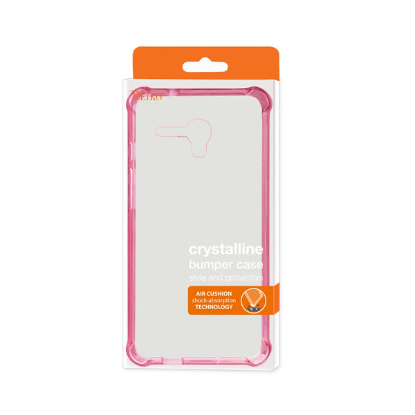 Case Designed For Alcatel One Touch Fierce Xl Clear Bumper With Air Cushion Protection In Clear Hot Pink