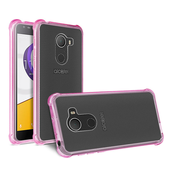 Case Designed For Alcatel Walters Clear Bumper With Air Cushion Protection In Clear Hot Pink