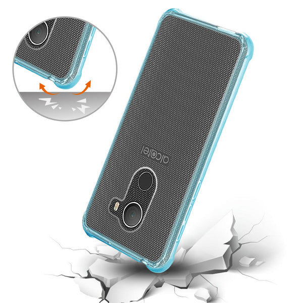 Case Designed For Alcatel Walters Clear Bumper With Air Cushion Protection In Clear Navy