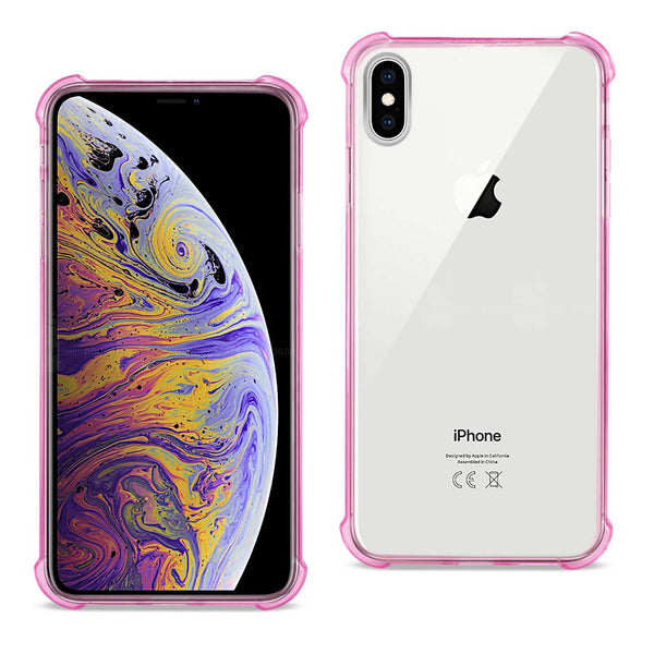 Case Designed For iPhone XS Max Clear Bumper With Air Cushion Protection In Clear Hot Pink