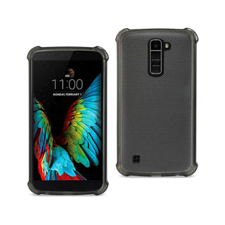 Case Designed For LG K10 Clear Bumper With Air Cushion Protection In Clear Black