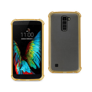 Case Designed For LG K10 Clear Bumper With Air Cushion Protection In Gold