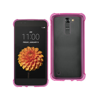 Case Designed For LG K7 Clear Bumper With Air Cushion Protection In Clear Hot Pink