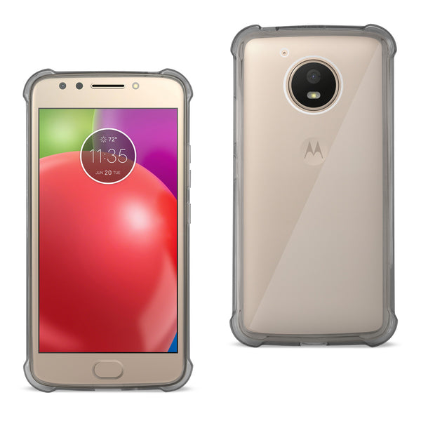 Case Designed For Motorola Moto E4 Active Clear Bumper With Air Cushion Protection In Clear Black