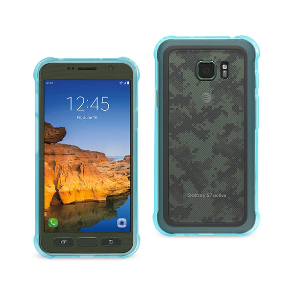 Case Designed For Samsung Galaxy S7 Active Clear Bumper With Air Cushion Protection In Clear Navy
