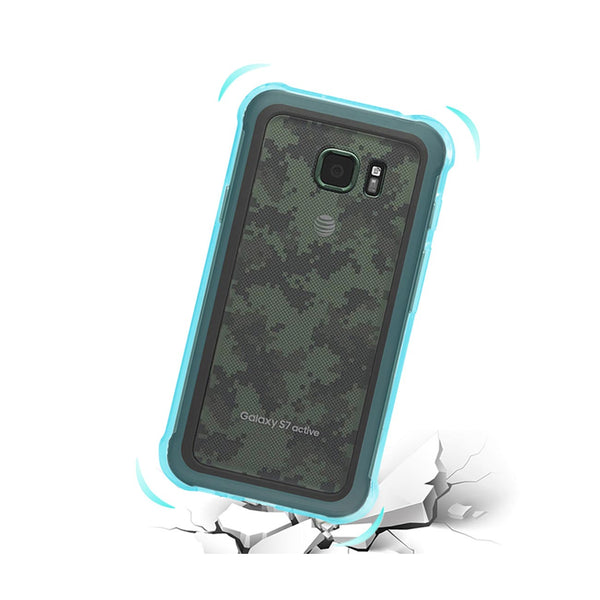Case Designed For Samsung Galaxy S7 Active Clear Bumper With Air Cushion Protection In Clear Navy