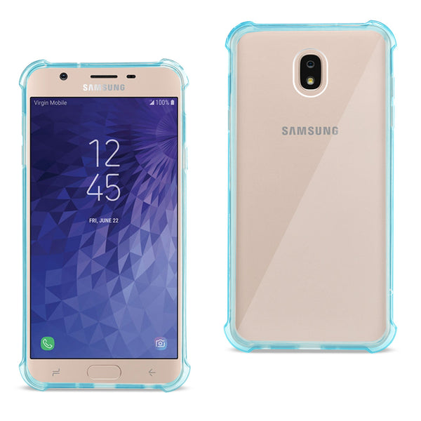 Case Designed For Samsung J7 (2018) Clear Bumper With Air Cushion Protection In Clear Navy