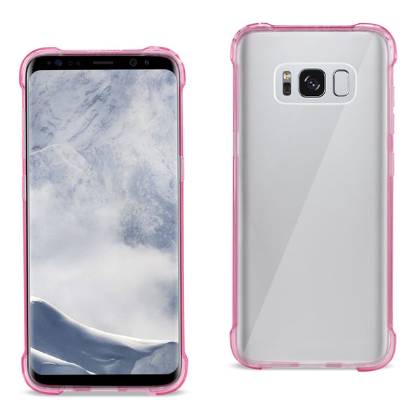 Case Designed For Samsung Galaxy S8 Clear Bumper With Air Cushion Protection In Clear Hot Pink